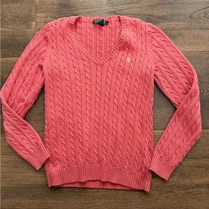 Ralph Lauren Women's Coral V-Neck Sweater